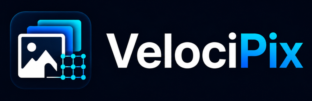 VelociPix tech logo design